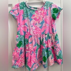 Lilly Pulitzer Pink and Blue Floral Dress XS